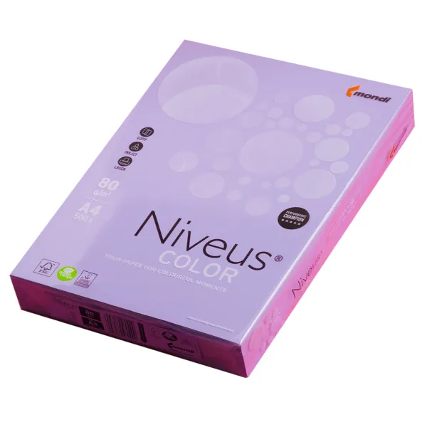 Бумага офисная Niveus Color А4, 80 г/м2, Pas LA12, 500 листов, фиолетовая Mondi (9003974460499)