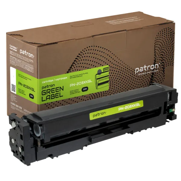 Картридж сумісний HP 203X (CF540X) чорний Green Label Patron (PN-203XKGL) - Фото 1