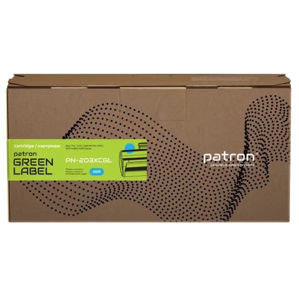 Картридж сумісний HP 203X (CF541X) блакитний Green Label Patron (PN-203XCGL) - Фото 1