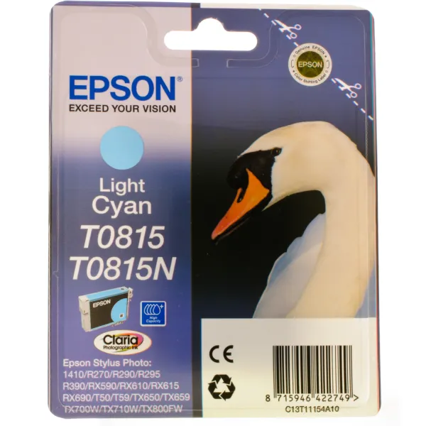 Картридж T08154A/T11154A светло-голубой Epson (C13T11154A10) - Фото 1