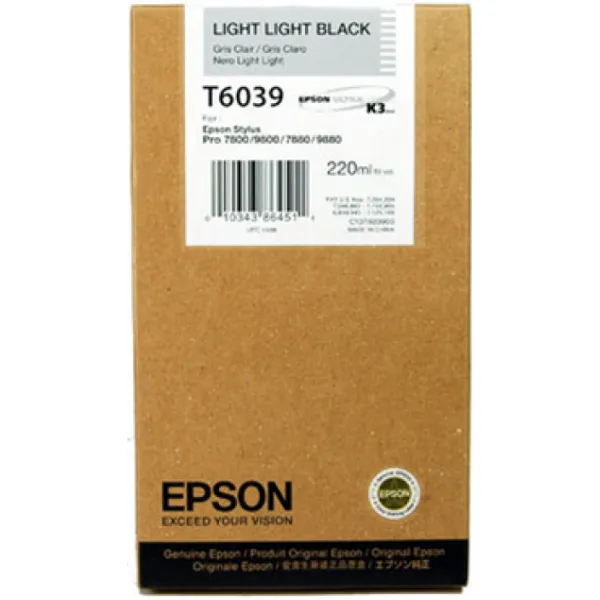 Картридж T603900 светло светло-черный Epson (C13T603900) - Фото 6