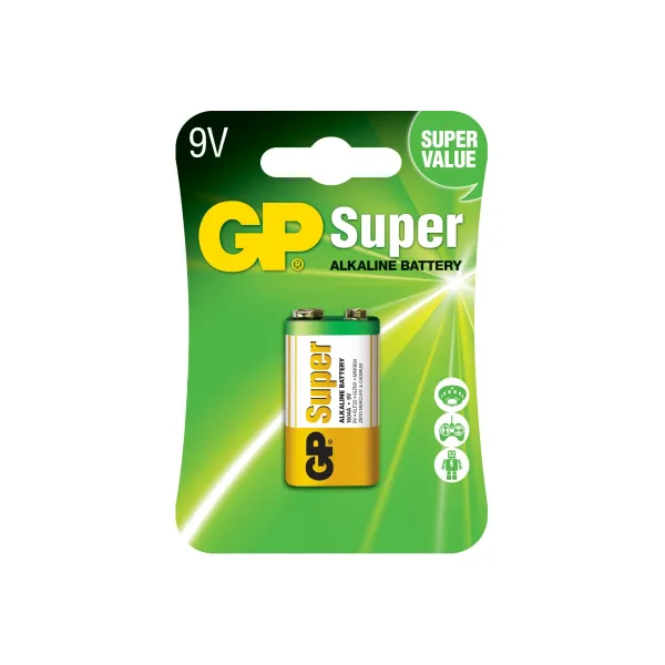 Батарейка Крона Super Alkaline 6LF22 9V, лужна GP (1604A-5UE1) - Фото 3