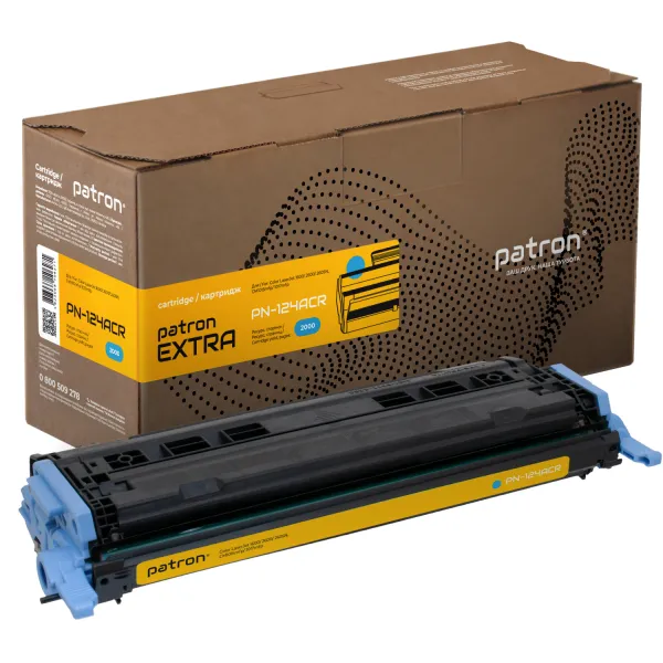 Картридж совместимый HP 124A (Q6001A) голубой Extra Patron (PN-124ACR) - Фото 2