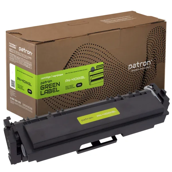 Картридж совместимый HP 410X (CF410X) черный Green Label Patron (PN-410XKGL)