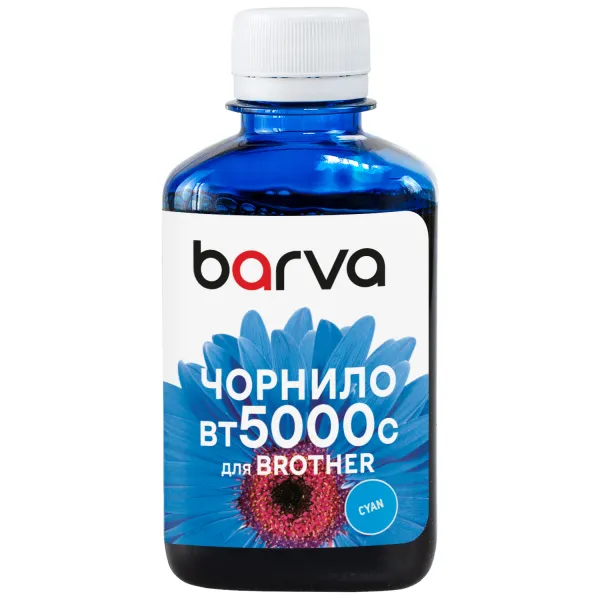 Чорнило сумісне для Brother BT5000C спеціальне 180 мл, водорозчинне, блакитне Barva (BBT5000C-754) - Фото 4