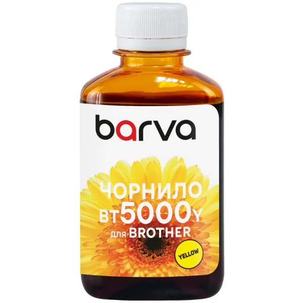 Чорнило сумісне для Brother BT5000Y спеціальне 180 мл, водорозчинне, жовте Barva (BBT5000Y-756) - Фото 4