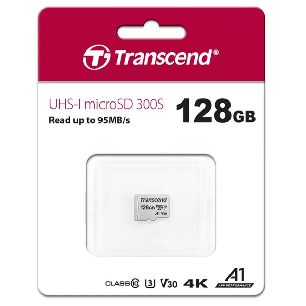 Карта памяти 128GB microSDXC C10 UHS-I R95/W45MB/s Transcend (TS128GUSD300S) - Фото 1
