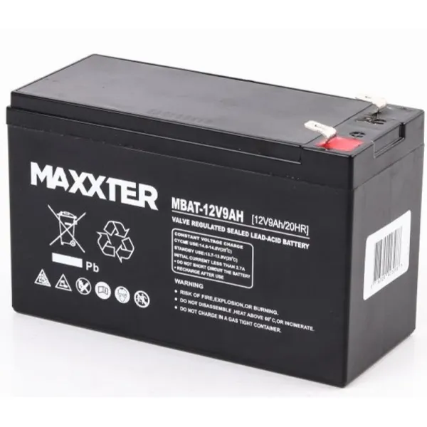 Акумулятор для ДБЖ 12В, 9 Aг Maxxter (MBAT-12V9AH) - Фото 5