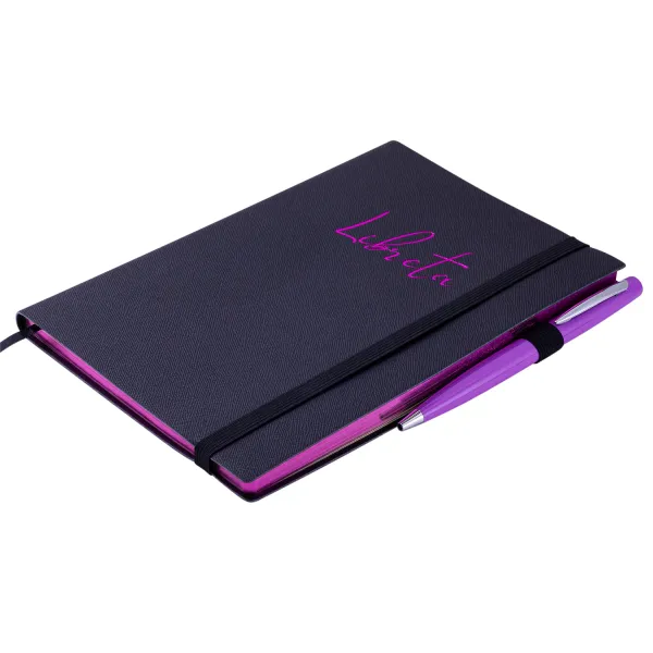 Блокнот деловой А5, искусственная кожа, 96 л, линия, черный Libreta Buromax (BM.295217-01) - Фото 1