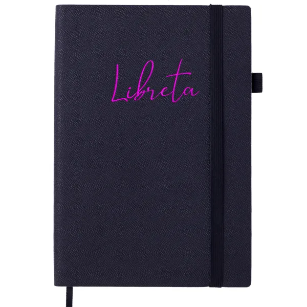 Блокнот деловой А5, искусственная кожа, 96 л, линия, черный Libreta Buromax (BM.295217-01)
