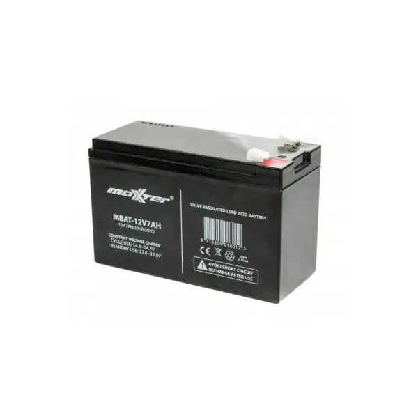 Акумулятор для ДБЖ 12В, 7 Aг Maxxter (MBAT-12V7AH) - Фото 1