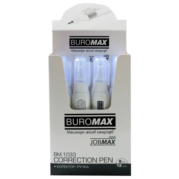 Коректор-ручка 8 мл спиртова основа Buromax (BM.1033) - Фото 1