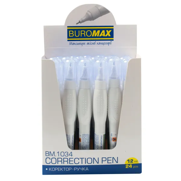 Коректор-ручка 12 мл спиртова основа Buromax (BM.1034) - Фото 2