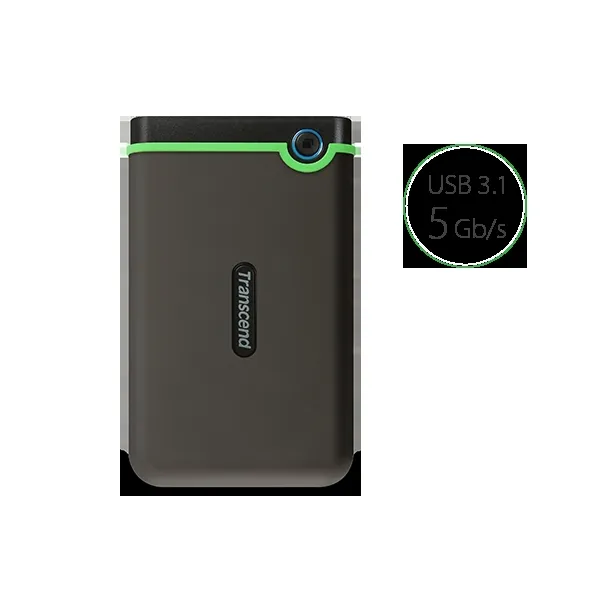 Диск жесткий внешний портативный 4TB USB 3.1 StoreJet 25M3 серый Transcend (TS4TSJ25M3S) - Фото 5