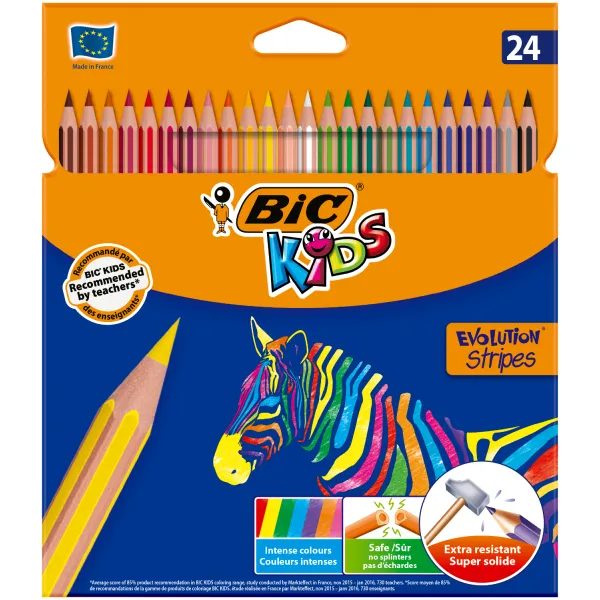 Олівці кольорові 24 кольори Evolution Stripes Bic (bc950525)