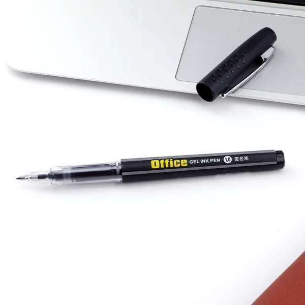 Ручка гелевая 1.0 мм, черная Office Baoke (PC1048-black) - Фото 2