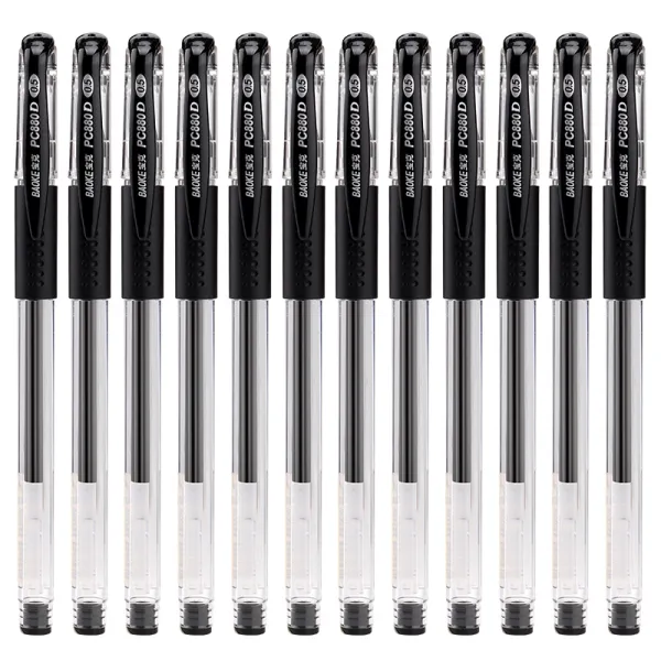 Ручка гелева 0.5 мм, з грипом, чорна Baoke (PC880D/F-black) - Фото 1