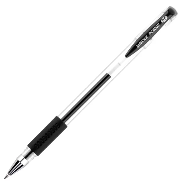 Ручка гелевая 0.5 мм, с грипом, черная Baoke (PC880D/F-black) - Фото 3