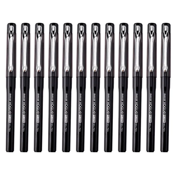 Ручка гелева 0.5 мм, чорна Vogue Baoke (PC3318-black) - Фото 3