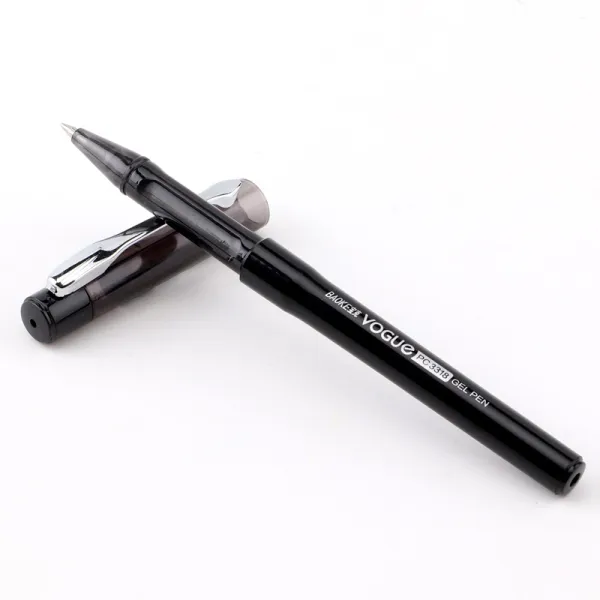 Ручка гелева 0.5 мм, чорна Vogue Baoke (PC3318-black) - Фото 5