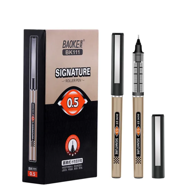 Ручка-роллер 0.5 мм, черная Signature Baoke (BK111-black) - Фото 5