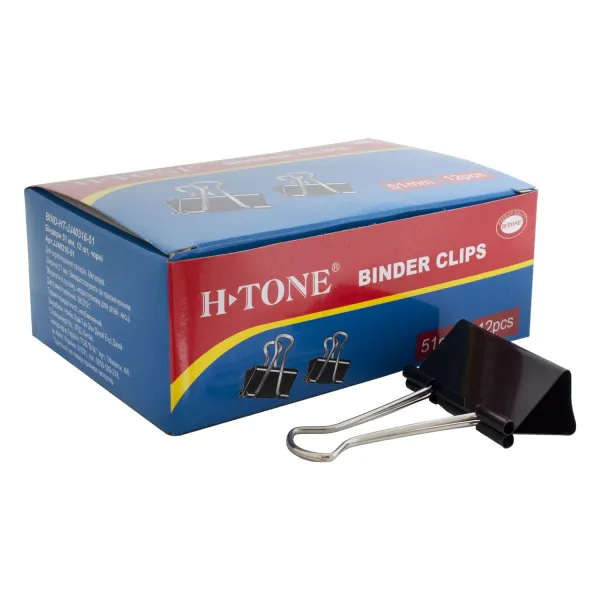 Біндери 51 мм, 12 шт ,чорні H-Tone (JJ40316-51) - Фото 4