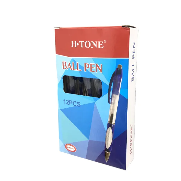Ручка гелева автоматична 0,5 мм, синя, уп. 12 шт. H-Tone (JJ20218A-blue) - Фото 2