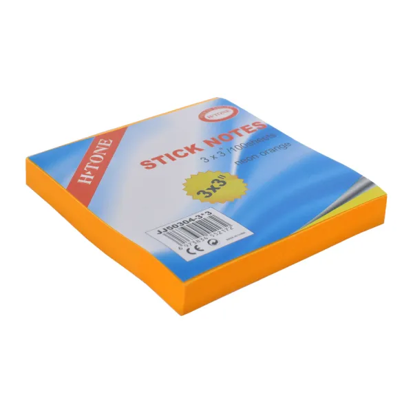 Стікери для нотаток 76х76 мм, 100 арк., помаранчевий Fluo H-Tone (JJ50304-2) - Фото 1