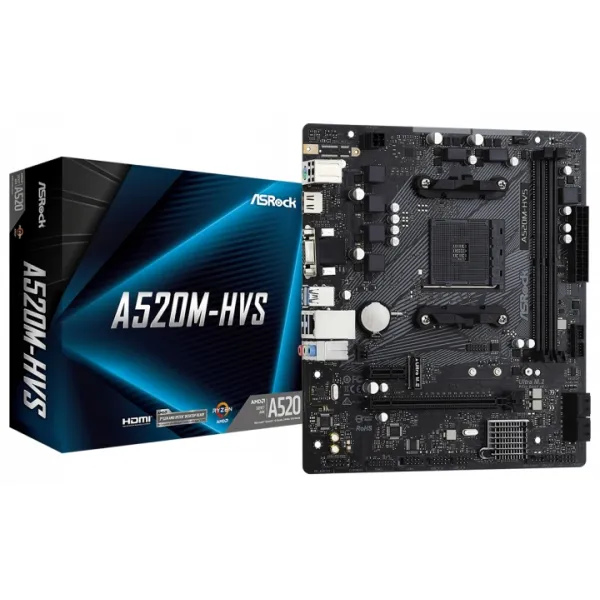 Плата материнская A520M-HVS ASRock (A520M-HVS) - Фото 1