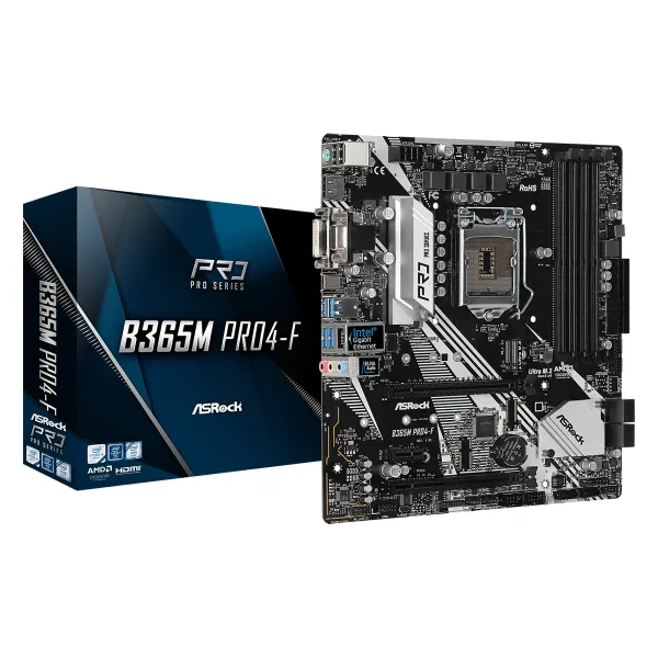 Материнська плата B365M PRO4-F ASROCK (B365M PRO4-F) - Фото 1