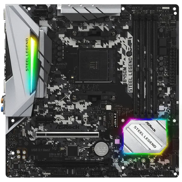 Материнська плата B450M STEEL LEGEND ASRock (B450M_STEEL_LEGEND)