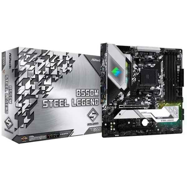 Материнська плата B550M STEEL LEGEND ASRock (B550M_STEEL_LEGEND) - Фото 3
