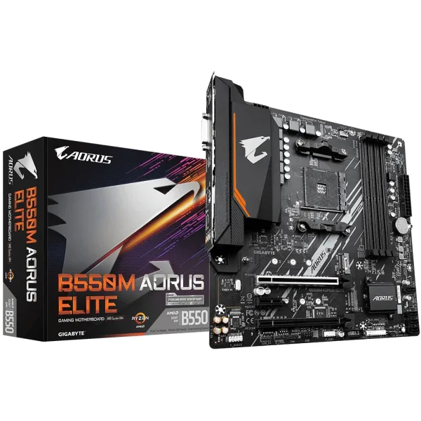 Материнська плата  B550M AORUS ELITE GIGABYTE (B550M_AORUS_ELITE) - Фото 1