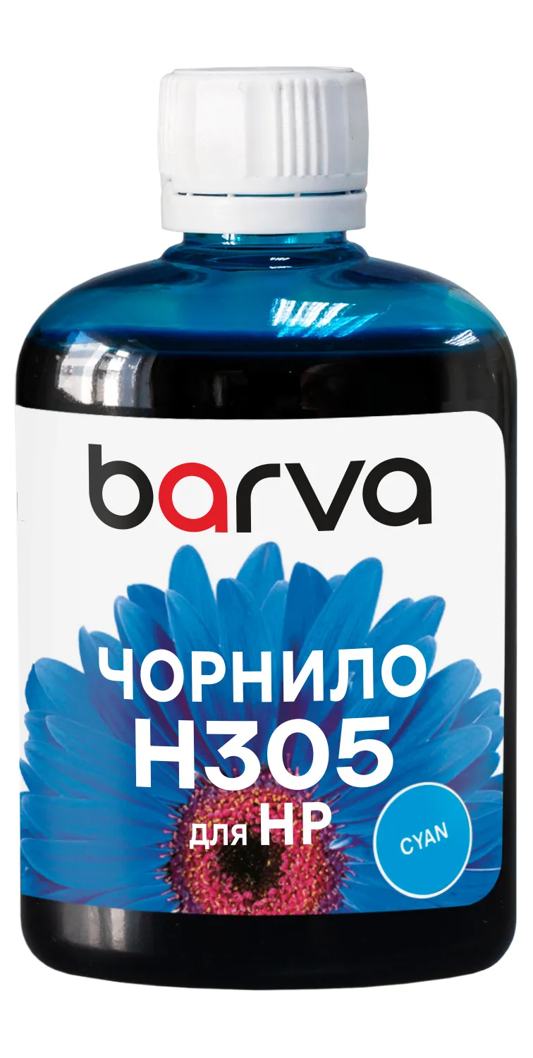 Чорнило сумісне для HP 305 спеціальне 100 мл, водорозчинне, блакитне Barva (H305-775) - Фото 3