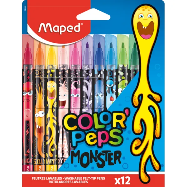 Фломастери, 12 кольорів Color Peps Monster Maped (MP.845400)