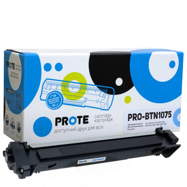 Тонер-картридж сумісний Brother TN-1075 Prote (PRO-BTN1075) - Фото 1