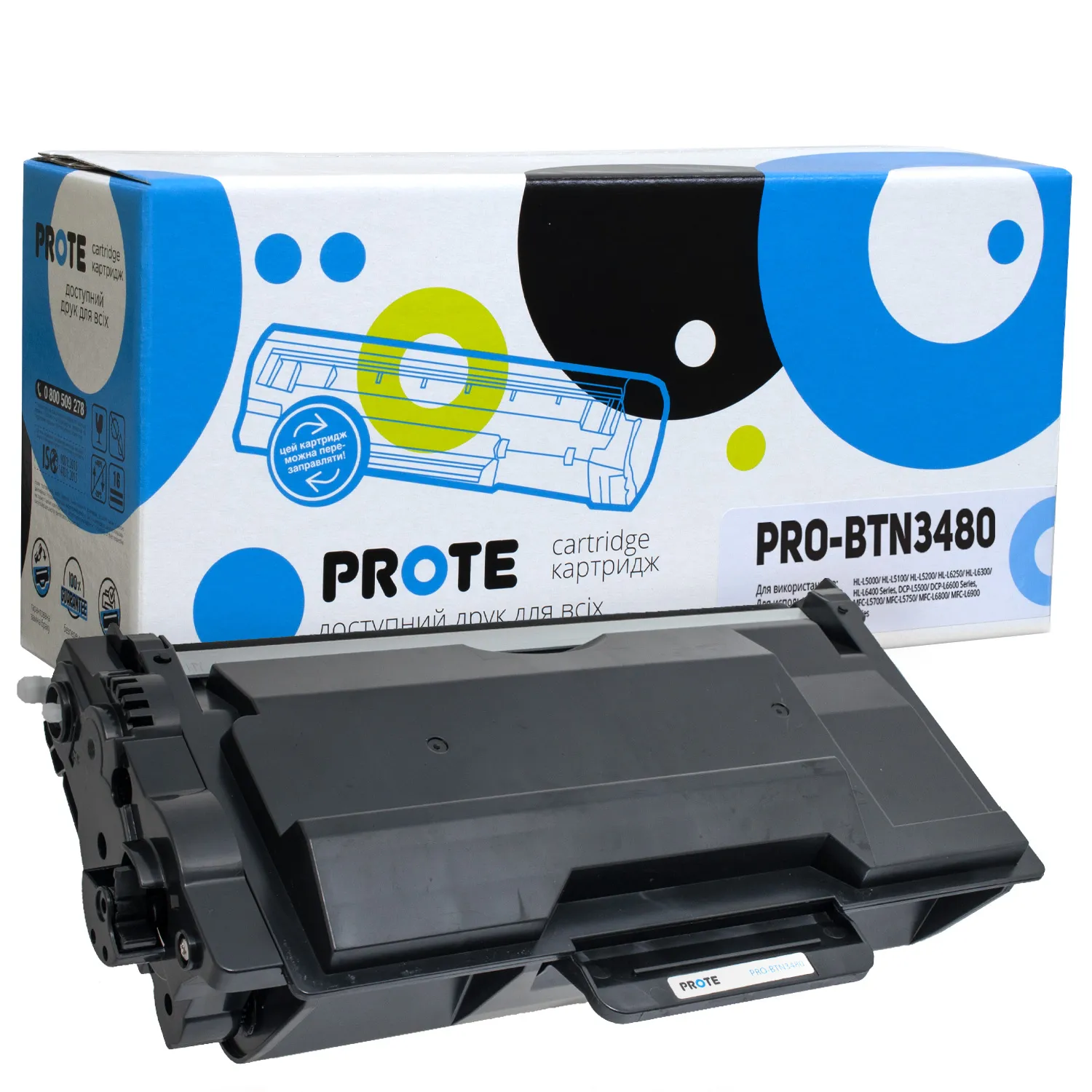 Тонер-картридж сумісний Brother TN-3480 Prote (PRO-BTN3480) Тонер-картридж сумісний Brother TN-3480 Prote (PRO-BTN3480)
