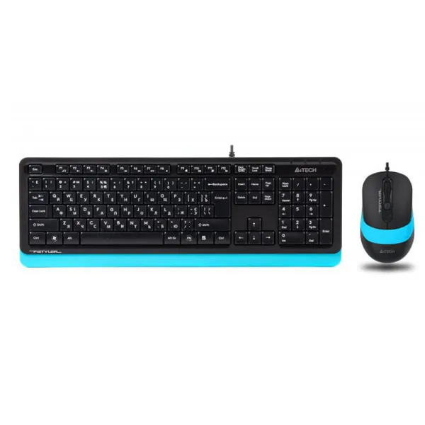 Комплект клавиатура и мышь USB Fstyler F1010 черно-голубой A4tech (F1010 (Blue)