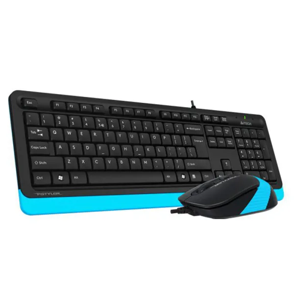 Комплект клавиатура и мышь USB Fstyler F1010 черно-голубой A4tech (F1010 (Blue) - Фото 9