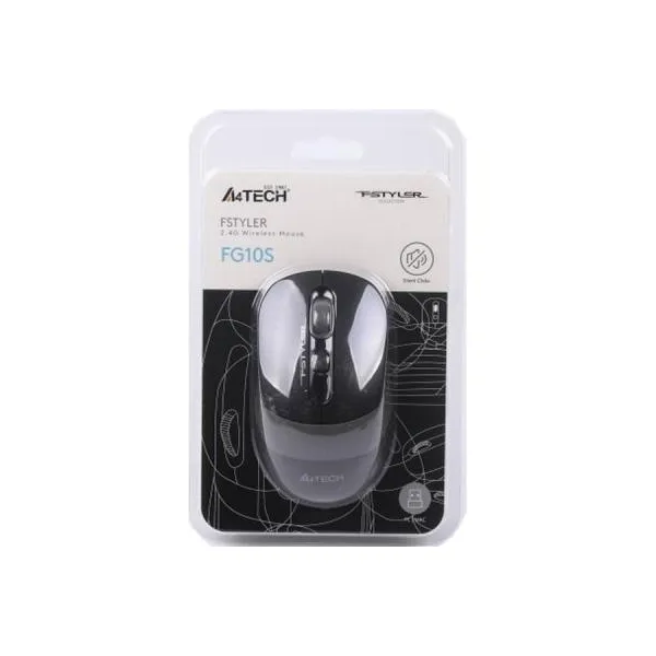Миша бездротова, безшумна Fstyler, USB, FG10S, чорно-сіра A4tech (FG10S (Grey) - Фото 6