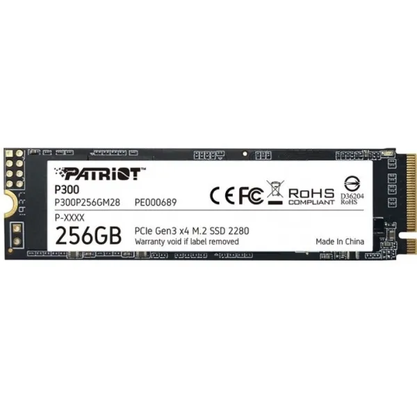 Накопитель SSD 256GB, M.2, PCIe 3.0  Patriot (P300P256GM28)