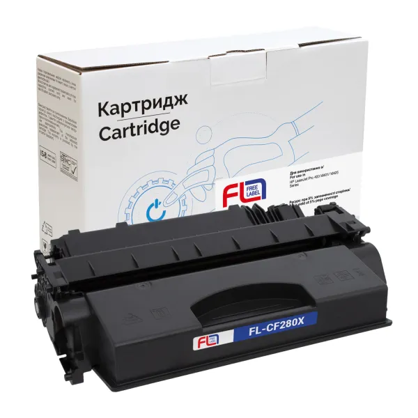 Картридж сумісний HP 80X (CF280X) Free Label (FL-CF280X) - Фото 2