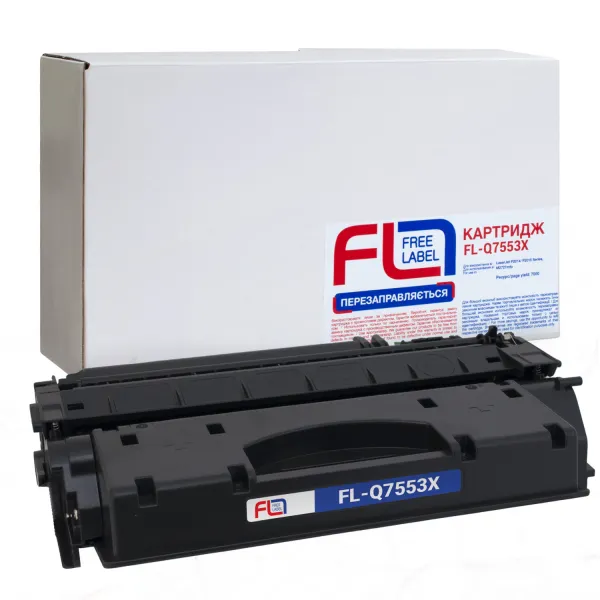 Картридж сумісний HP 53X (Q7553X) Free Label (FL-Q7553X) - Фото 2