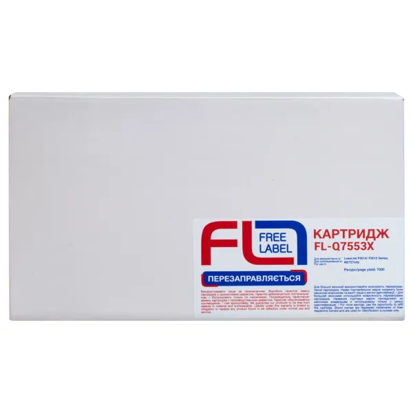 Картридж сумісний HP 53X (Q7553X) Free Label (FL-Q7553X) - Фото 2