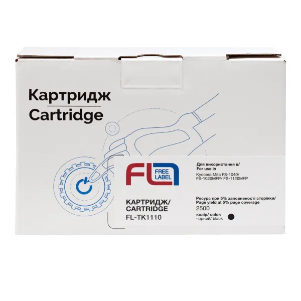 Тонер-картридж сумісний Kyocera Mita TK-1110 Free Label (FL-TK1110) - Фото 1