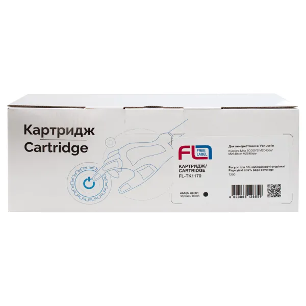Тонер-картридж сумісний Kyocera Mita TK-1170 Free Label (FL-TK1170) - Фото 2