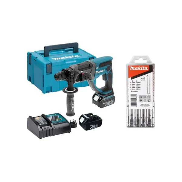 Перфоратор аккумуляторный DHR202RX4 SDS-Plus Makita (DHR202RX4) - Фото 2