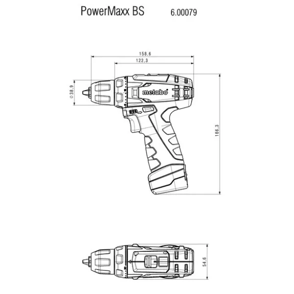 Шуруповерт-дрель аккумуляторный PowerMaxx BS,з/у,сумка Metabo (600079550) - Фото 1