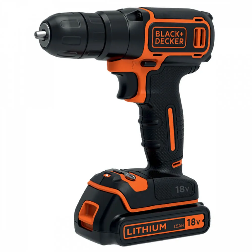 Шуруповерт-дрель акумуляторна BDCD18 BLACK+DECKER (BDCD18) - Фото 1