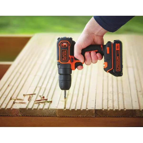 Шуруповерт-дрель аккумуляторный BDCDC18KB BLACK+DECKER (BDCDC18KB) - Фото 2